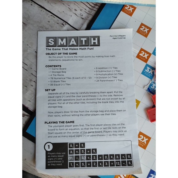 Pressman Smath Fun Math Skill Building Educational Game For 2-4 Players Ages 6+ - Picture 3 of 9